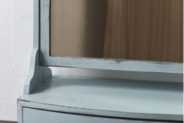 アンティーク雑貨　フランスアンティーク　シックな雰囲気の引き出し付きペイントミラー(ドレッサー、鏡台)