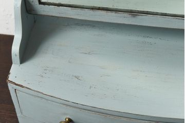 アンティーク雑貨　フランスアンティーク　シックな雰囲気の引き出し付きペイントミラー(ドレッサー、鏡台)