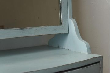 アンティーク雑貨　フランスアンティーク　シックな雰囲気の引き出し付きペイントミラー(ドレッサー、鏡台)