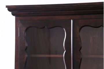 中古　松本民芸家具　#58型　お洒落な扉が印象的な食器棚(カップボード、収納棚)