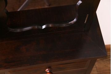 中古　松本民芸家具　#58型　お洒落な扉が印象的な食器棚(カップボード、収納棚)