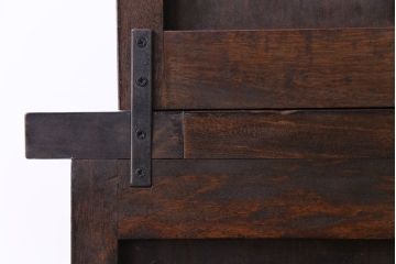 中古　松本民芸家具　#58型　お洒落な扉が印象的な食器棚(カップボード、収納棚)