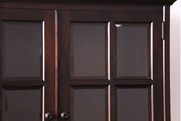 中古　北海道民芸家具　HM160K　落ち着いた色合いが上品な食器棚(本箱、収納棚)(定価約45万)