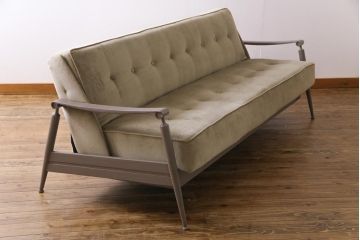 ビンテージ家具　北欧ビンテージ　リペイント　落ち着いた色合いのソファベッド