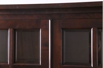 中古美品　北海道民芸家具　シックな雰囲気漂う大きな重ね食器棚(カップボード、収納棚)(2)