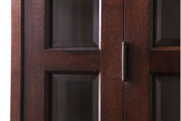 中古美品　北海道民芸家具　シックな雰囲気漂う大きな重ね食器棚(カップボード、収納棚)(2)