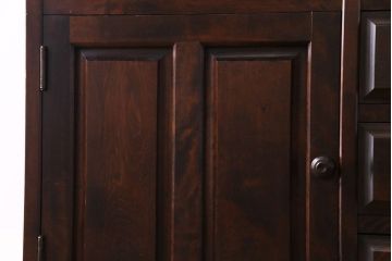 中古美品　北海道民芸家具　シックな雰囲気漂う大きな重ね食器棚(カップボード、収納棚)(2)