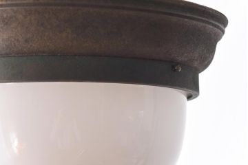 和製アンティーク　大正期　白切子カットガラスライト(カバー、天井照明)