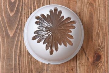 和製アンティーク　大正期　白切子カットガラスライト(カバー、天井照明)