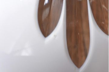 和製アンティーク　大正期　白切子カットガラスライト(カバー、天井照明)