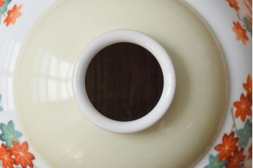 オールドノリタケ(則武、日本陶器)　紅葉が愛らしい電灯笠(シェード、ペンダントライト、吊り下げ照明)(1)