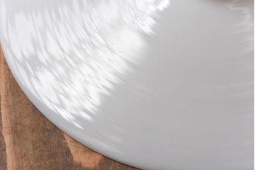 昔懐かしい白い平笠シェードの吊り下げ照明(天井照明、ペンダントライト)2個セット(2)