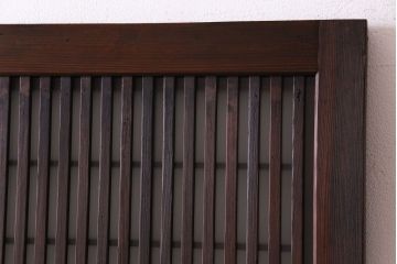 和製アンティーク　板ガラス裏障子留め　モールガラス入り　モダンな雰囲気漂う格子戸(ガラス帯戸、引き戸、建具)(1)