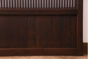 和製アンティーク　板ガラス裏障子留め　モールガラス入り　モダンな雰囲気漂う格子戸(ガラス帯戸、引き戸、建具)(1)