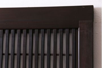 和製アンティーク　板ガラス裏障子留め　モールガラス入り　モダンな雰囲気漂う格子戸(ガラス帯戸、引き戸、建具)(2)