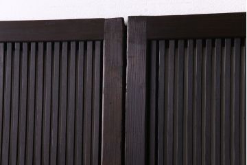 和製アンティーク　裏ガラス付き　モダンな空間づくりにおすすめな格子戸(ガラス戸、引き戸、建具)2枚セット