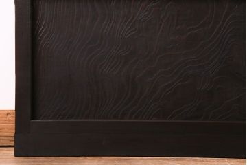 和製アンティーク　裏ガラス付き　モダンな空間づくりにおすすめな格子戸(ガラス戸、引き戸、建具)2枚セット