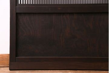 和製アンティーク　裏ガラス付き　モダンな空間づくりにおすすめな格子戸(ガラス戸、引き戸、建具)2枚セット