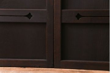 極上品　板ガラス裏障子留め　品の良い意匠が施された万本格子戸(仕切り戸、引き戸、建具)3枚組