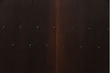 極上品　板ガラス裏障子留め　品の良い意匠が施された万本格子戸(仕切り戸、引き戸、建具)3枚組