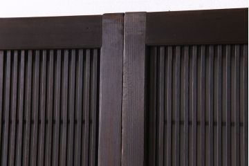 極上品　板ガラス裏障子留め　品の良い意匠が施された万本格子戸(仕切り戸、引き戸、建具)3枚組
