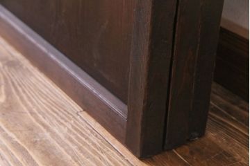 極上品　板ガラス裏障子留め　品の良い意匠が施された万本格子戸(仕切り戸、引き戸、建具)3枚組
