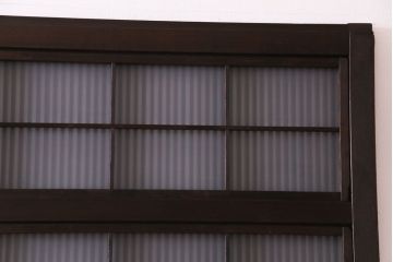 極上品　板ガラス裏障子留め　品の良い意匠が施された万本格子戸(仕切り戸、引き戸、建具)3枚組