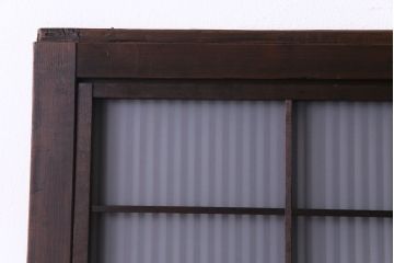 極上品　板ガラス裏障子留め　品の良い意匠が施された万本格子戸(仕切り戸、引き戸、建具)3枚組