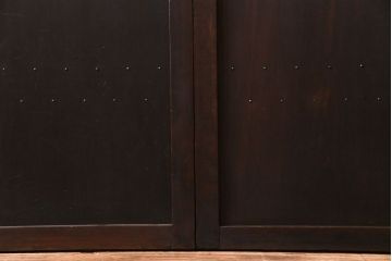 極上品　板ガラス裏障子留め　品の良い意匠が施された万本格子戸(仕切り戸、引き戸、建具)3枚組