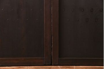 極上品　板ガラス裏障子留め　品の良い意匠が施された万本格子戸(仕切り戸、引き戸、建具)3枚組