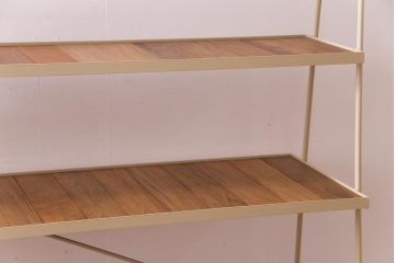 ラフジュオリジナル　ペイント　チーク材　シンプルですっきりと取り入れられるアイアンラック(飾り棚、陳列棚)