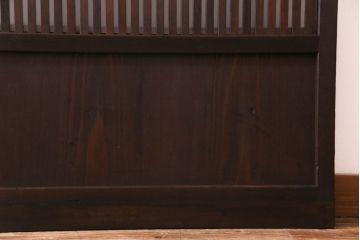 昭和期　板ガラス裏障子留め　ガラスから透ける縦桟が美しい格子戸(ガラス帯戸、仕切り戸、引き戸、建具)