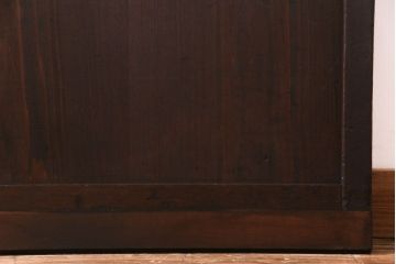 昭和期　板ガラス裏障子留め　ガラスから透ける縦桟が美しい格子戸(ガラス帯戸、仕切り戸、引き戸、建具)