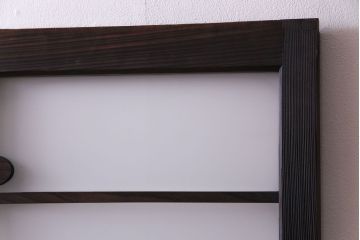 大正ロマン　鮮やかな色ガラスとモダンな桟のデザインが魅力のガラス戸(窓、サッシ)2枚組