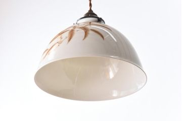 オールドノリタケ・則武(日陶)　栗の図が描かれた味わいのあるシェード(電笠、天井照明)