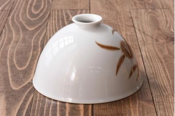 オールドノリタケ・則武(日陶)　栗の図が描かれた味わいのあるシェード(電笠、天井照明)