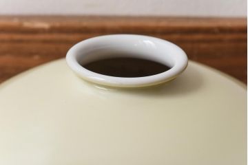 オールドノリタケ・則武(日陶)　ポピー(芥子)　照らすと透ける模様が魅力の電笠(天井照明、シェード)(2)