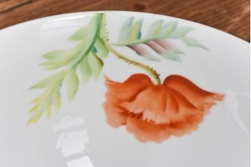 オールドノリタケ・則武(日陶)　ポピー(芥子)　照らすと透ける模様が魅力の電笠(天井照明、シェード)(2)