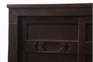 アンティーク家具　和製アンティーク　明治期　三尺　古いヒノキ材が味わい深い水屋箪笥サイドボード(収納棚、食器棚)