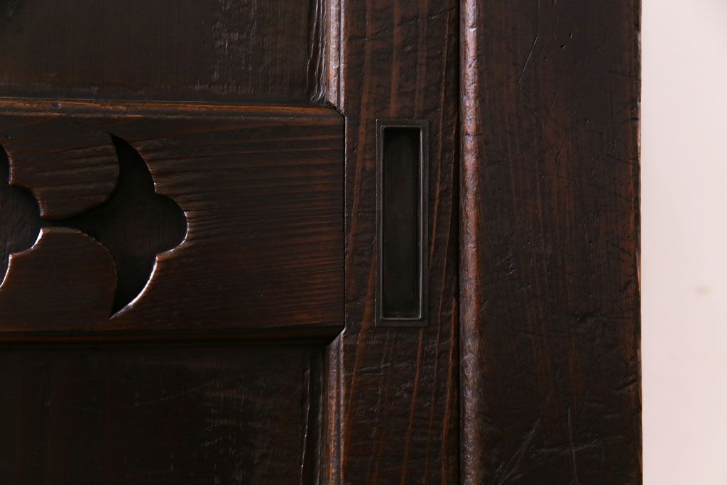 アンティーク家具　和製アンティーク　明治期　三尺　古いヒノキ材が味わい深い水屋箪笥サイドボード(収納棚、食器棚)