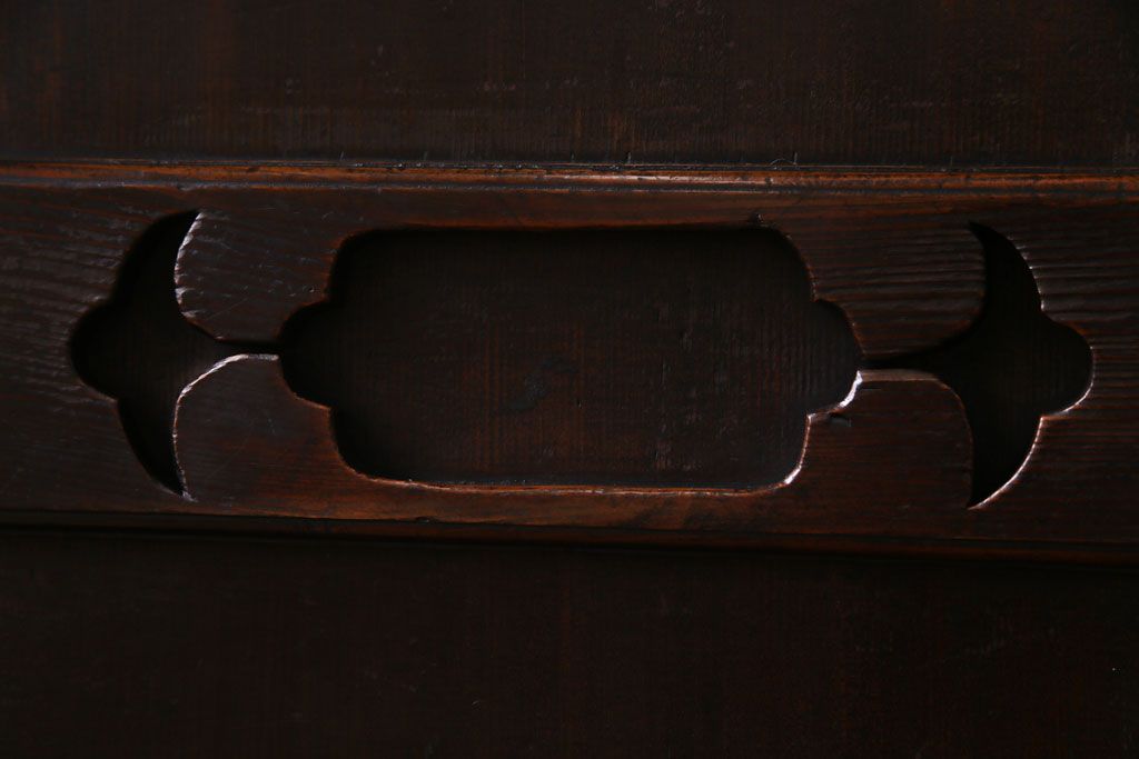 アンティーク家具　和製アンティーク　明治期　三尺　古いヒノキ材が味わい深い水屋箪笥サイドボード(収納棚、食器棚)