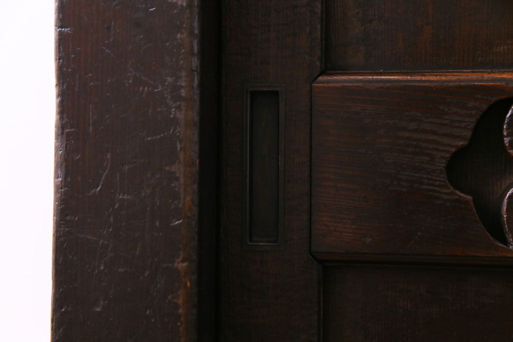 アンティーク家具　和製アンティーク　明治期　三尺　古いヒノキ材が味わい深い水屋箪笥サイドボード(収納棚、食器棚)