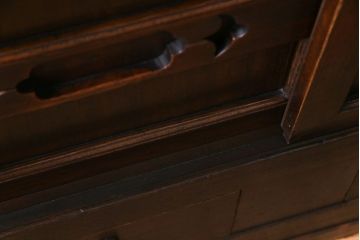 アンティーク家具　和製アンティーク　明治期　三尺　古いヒノキ材が味わい深い水屋箪笥サイドボード(収納棚、食器棚)