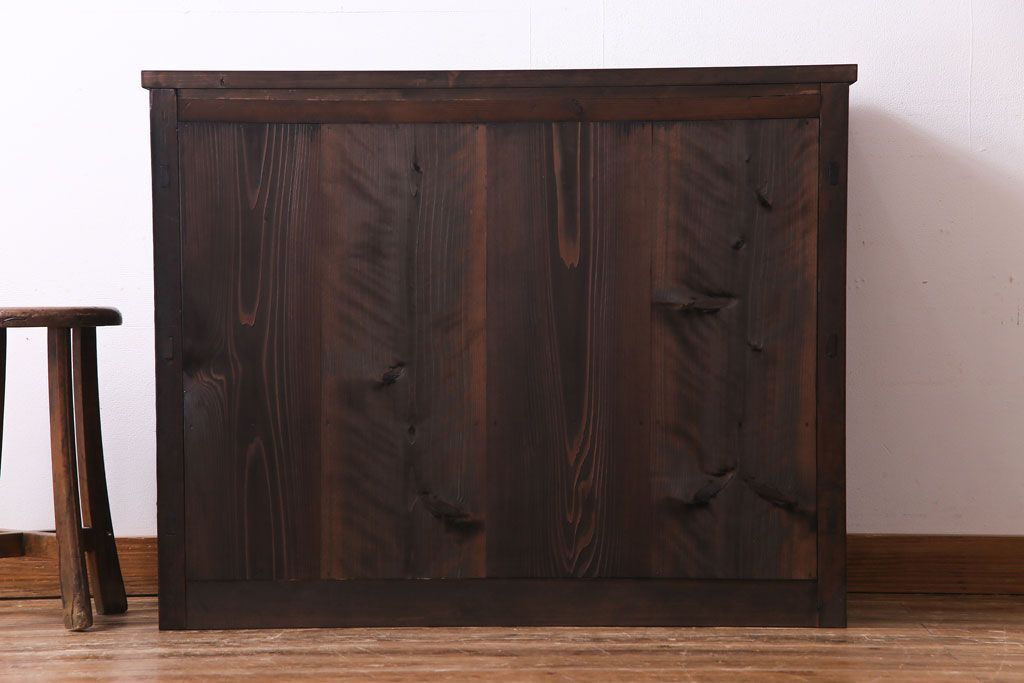 アンティーク家具　和製アンティーク　明治期　三尺　古いヒノキ材が味わい深い水屋箪笥サイドボード(収納棚、食器棚)