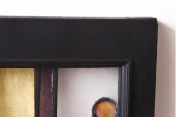 アンティーク雑貨　【N様ご成約分】和製アンティーク　ペイント　レトロなステンドグラス(フィックス窓、明り取り、はめ殺し)(1)