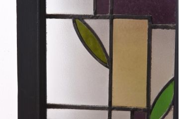 アンティーク雑貨　【N様ご成約分】和製アンティーク　ペイント　レトロなステンドグラス(フィックス窓、明り取り、はめ殺し)(2)