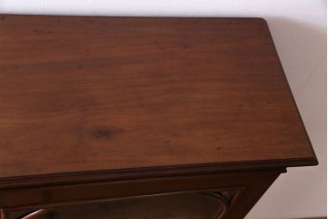 アンティーク家具　イギリスアンティーク　マホガニー材　上品さが漂うシンプルな本箱(飾り棚、キャビネット)