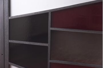 ペイント　色ガラス入り　モダンな雰囲気漂うガラス戸(引き戸、窓)2枚セット