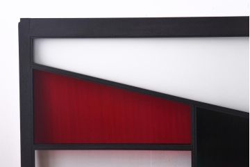 ペイント　色ガラス入り　モダンな雰囲気漂うガラス戸(引き戸、窓)2枚セット