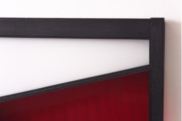 ペイント　色ガラス入り　モダンな雰囲気漂うガラス戸(引き戸、窓)2枚セット